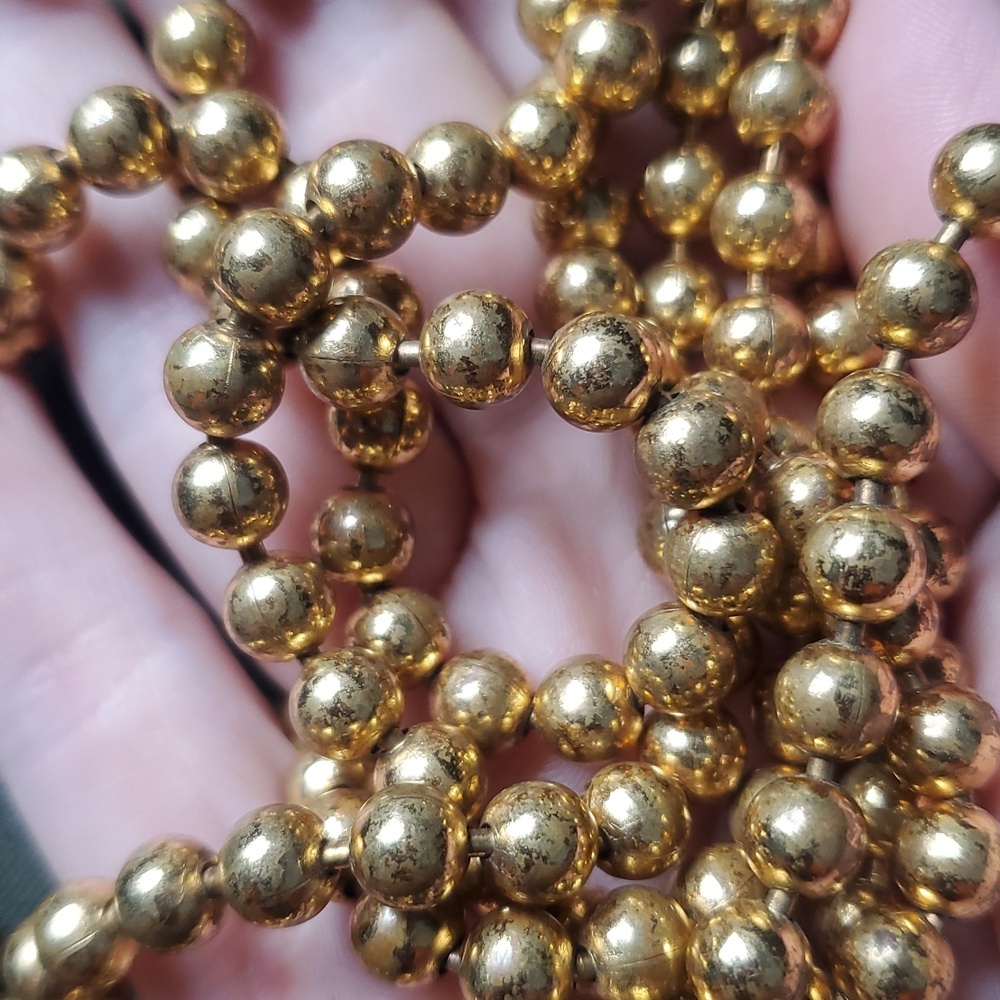 Stunning Heavy Copper Bead Necklace Heirloom 56 Inch N3613